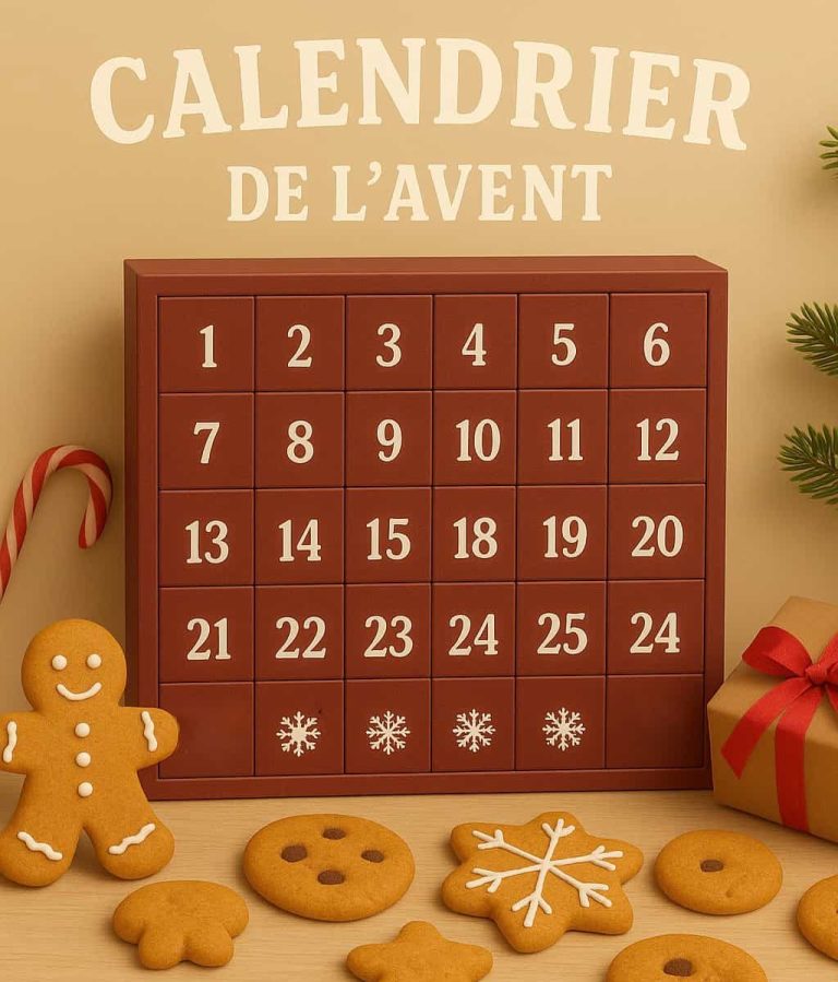 calendrier de l'avent avec biscuits de noël proposé par Les 4 Tasses