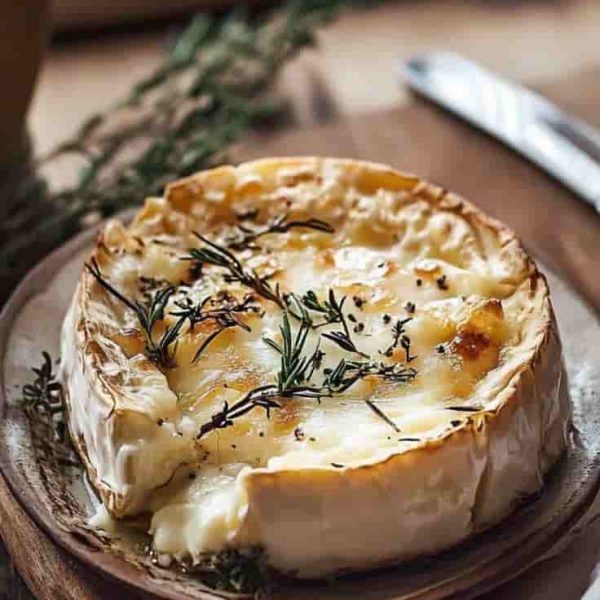 Camembert rôtis au miel et romarin. spécialement conçu pour notre menu d'hiver